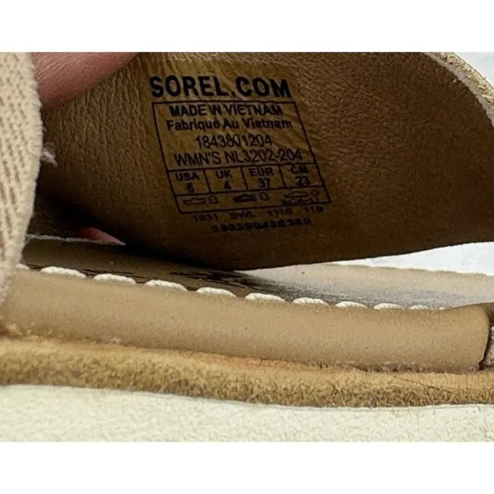 *SOREL Shoes Woman’s Size 6 Gold Tan Metallic Ella II Leather Strappy Sandals